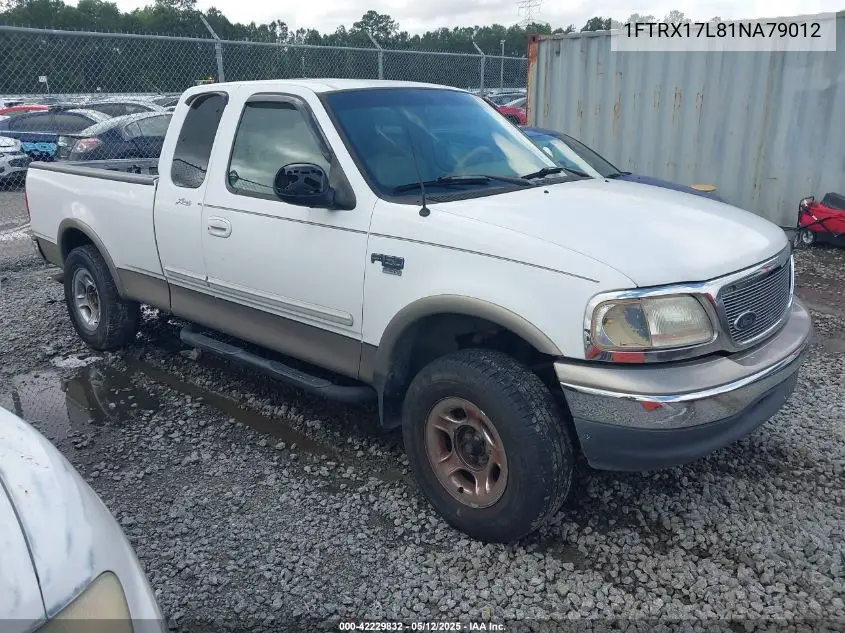 2001 Ford F-150 Lariat/Xl/Xlt VIN: 1FTRX17L81NA79012 Lot: 42229832