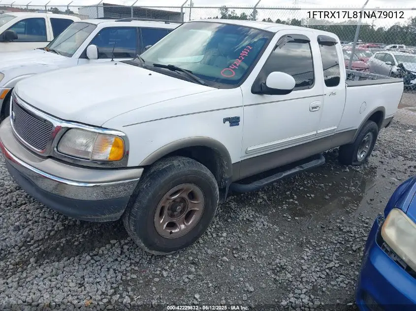 2001 Ford F-150 Lariat/Xl/Xlt VIN: 1FTRX17L81NA79012 Lot: 42229832
