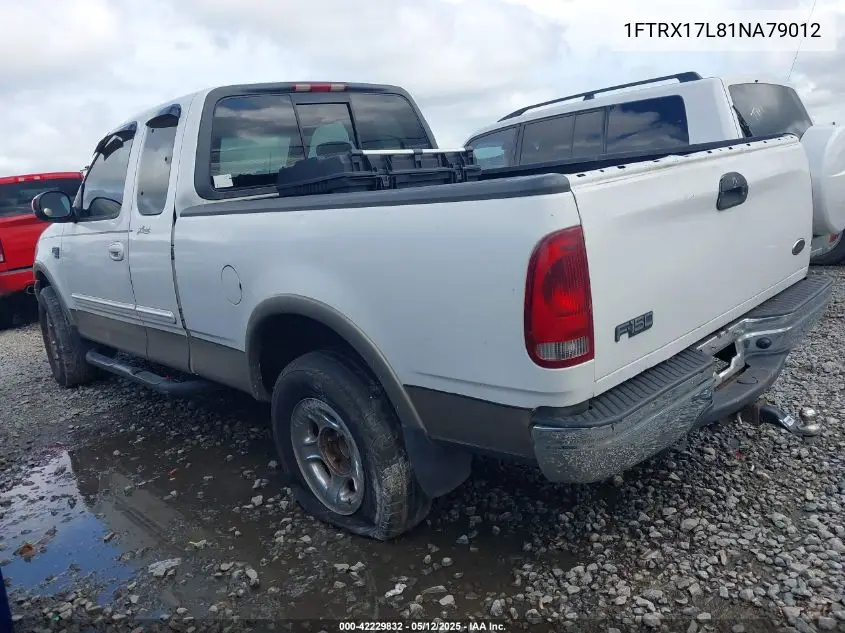 2001 Ford F-150 Lariat/Xl/Xlt VIN: 1FTRX17L81NA79012 Lot: 42229832