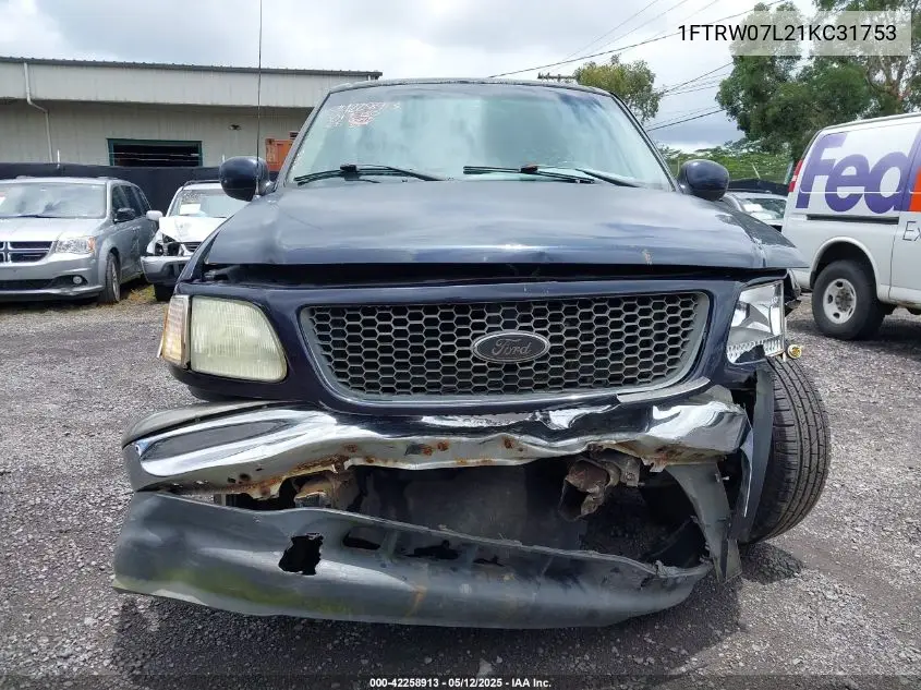 2001 Ford F-150 Harley-Davidson Edition/King Ranch Edition/Lariat/Xlt VIN: 1FTRW07L21KC31753 Lot: 42258913