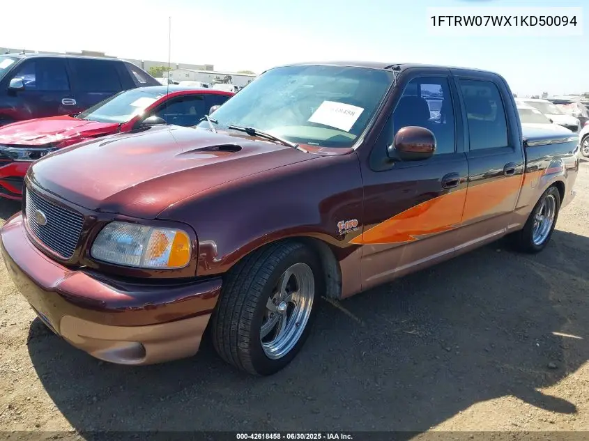 2001 Ford F-150 Harley-Davidson Edition/King Ranch Edition/Lariat/Xlt VIN: 1FTRW07WX1KD50094 Lot: 42618458