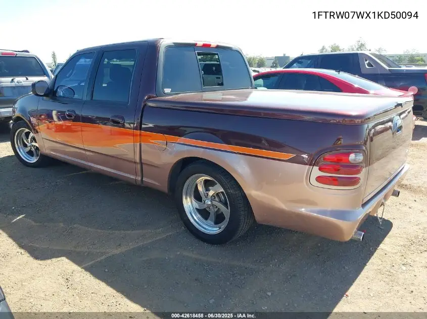 2001 Ford F-150 Harley-Davidson Edition/King Ranch Edition/Lariat/Xlt VIN: 1FTRW07WX1KD50094 Lot: 42618458