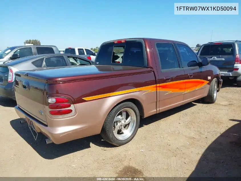 2001 Ford F-150 Harley-Davidson Edition/King Ranch Edition/Lariat/Xlt VIN: 1FTRW07WX1KD50094 Lot: 42618458