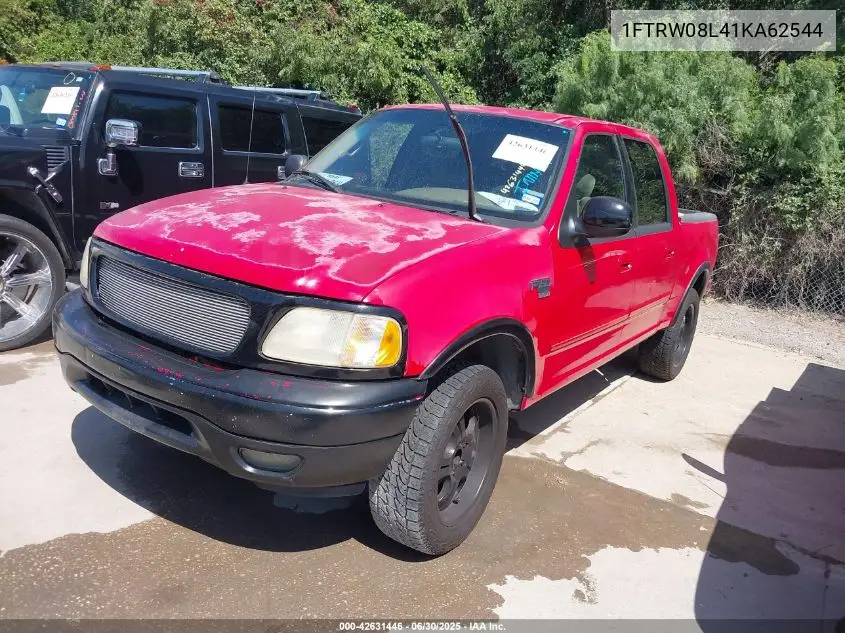 2001 Ford F-150 King Ranch Edition/Lariat/Xlt VIN: 1FTRW08L41KA62544 Lot: 42631446