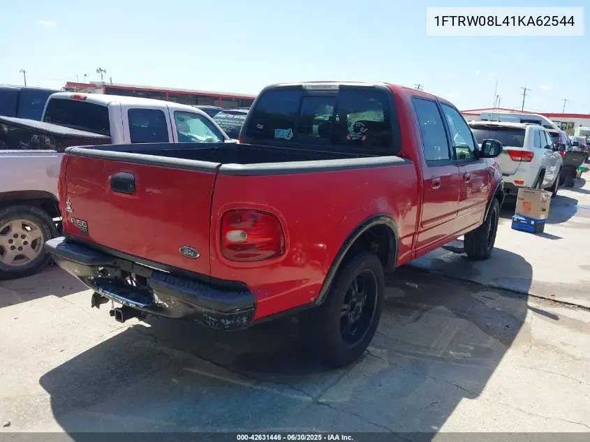 2001 Ford F-150 King Ranch Edition/Lariat/Xlt VIN: 1FTRW08L41KA62544 Lot: 42631446