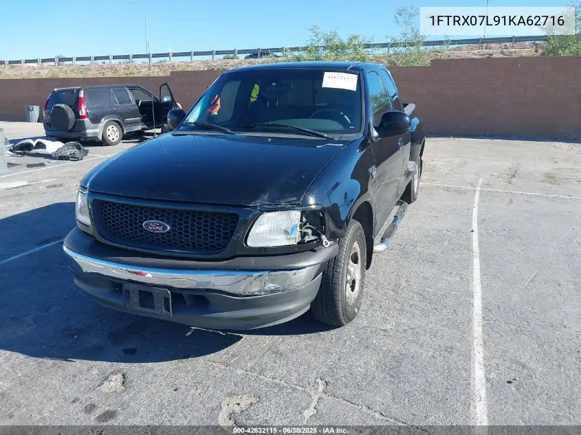2001 Ford F150 VIN: 1FTRX07L91KA62716 Lot: 42632119