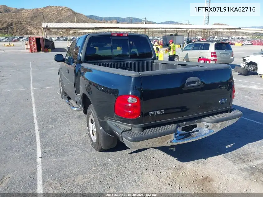 2001 Ford F150 VIN: 1FTRX07L91KA62716 Lot: 42632119