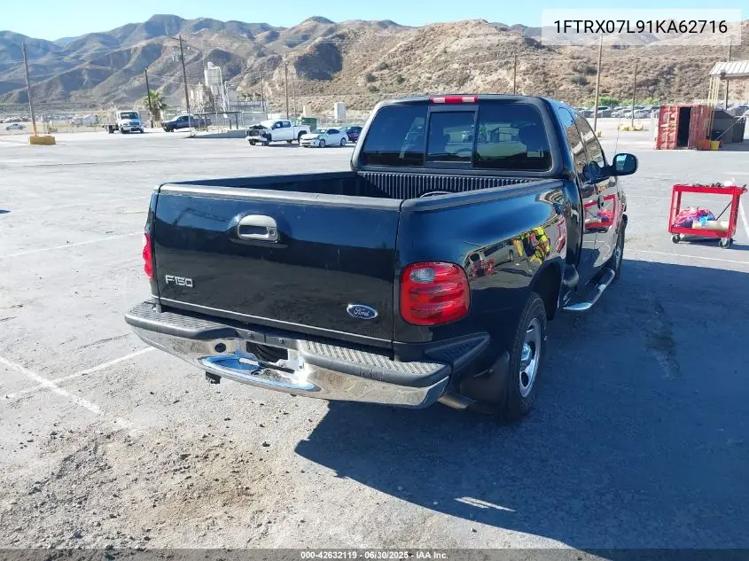 2001 Ford F150 VIN: 1FTRX07L91KA62716 Lot: 42632119