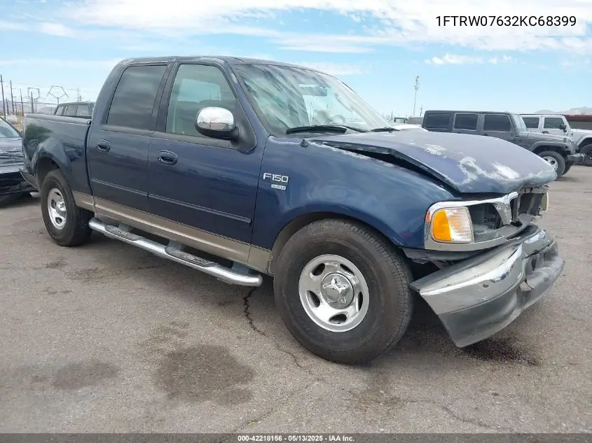 2002 Ford F-150 Lariat/Xlt VIN: 1FTRW07632KC68399 Lot: 42218156