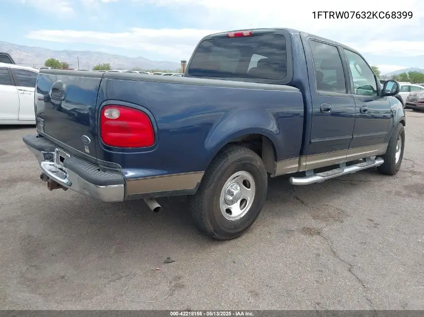 2002 Ford F-150 Lariat/Xlt VIN: 1FTRW07632KC68399 Lot: 42218156