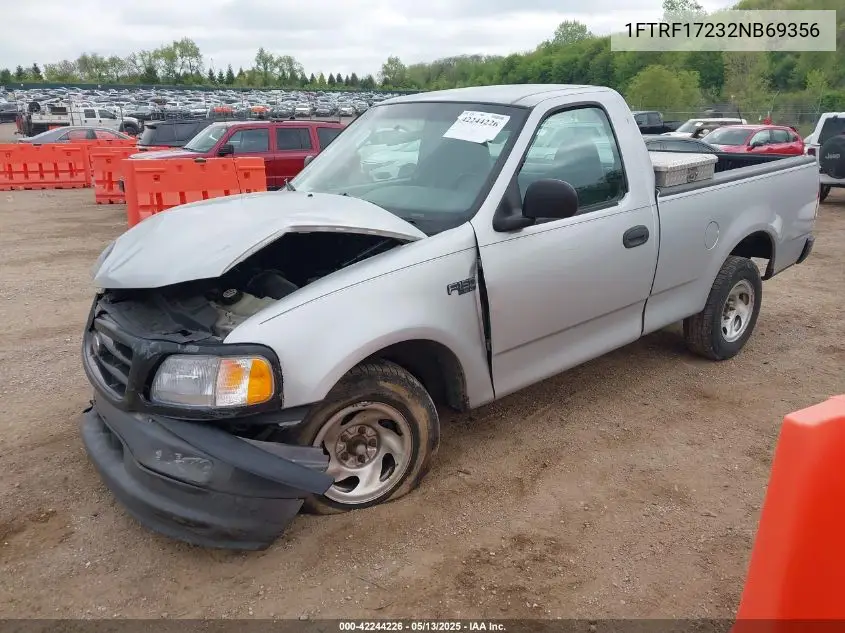 2002 Ford F-150 Xl/Xlt VIN: 1FTRF17232NB69356 Lot: 42244226