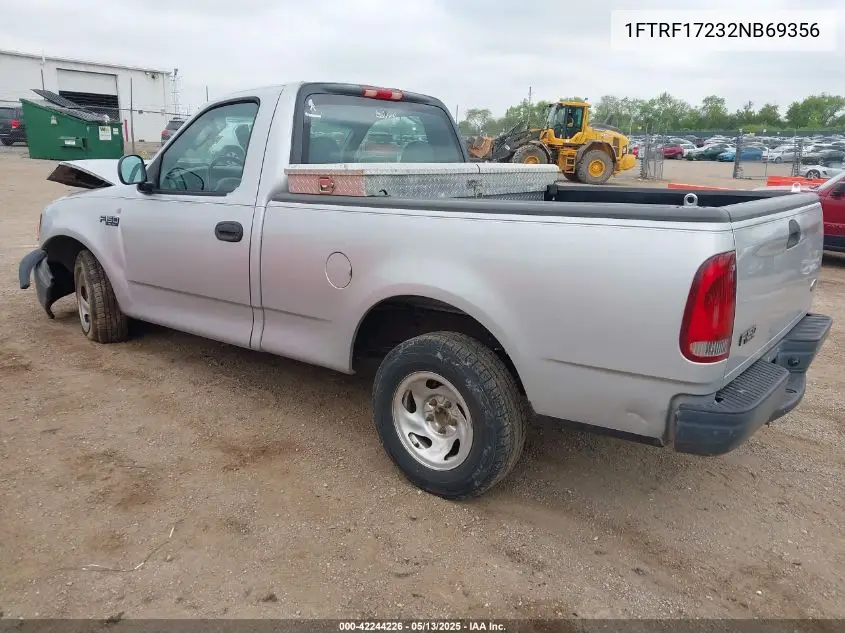 2002 Ford F-150 Xl/Xlt VIN: 1FTRF17232NB69356 Lot: 42244226