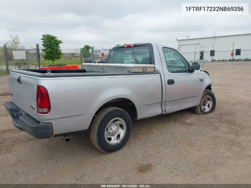 2002 Ford F-150 Xl/Xlt VIN: 1FTRF17232NB69356 Lot: 42244226