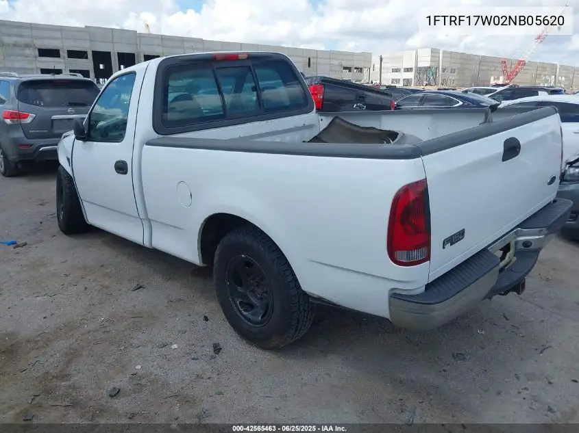 2002 Ford F-150 Xl/Xlt VIN: 1FTRF17W02NB05620 Lot: 42565463