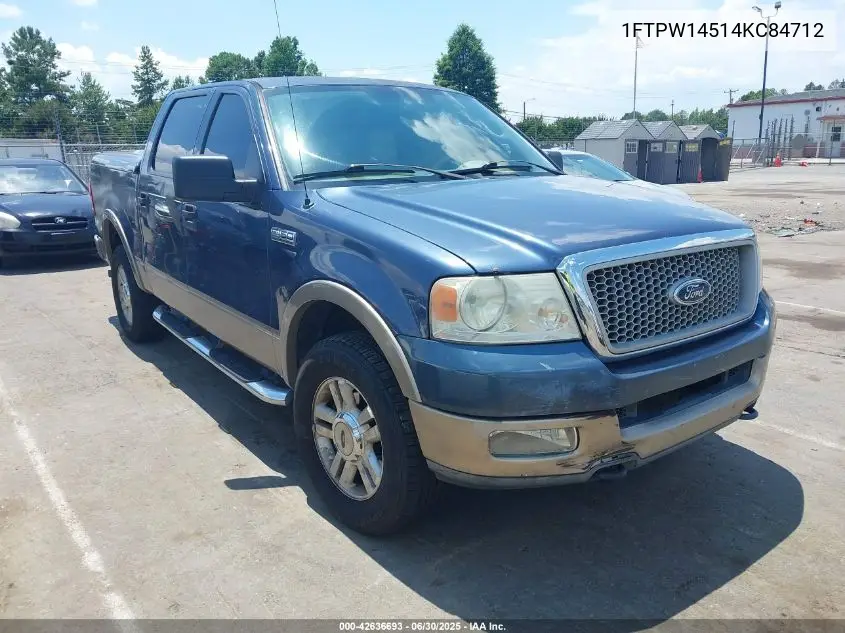 2004 Ford F-150 Fx4/Lariat/Xlt VIN: 1FTPW14514KC84712 Lot: 42636693