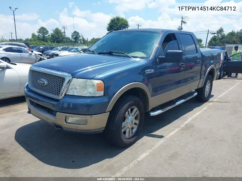 2004 Ford F-150 Fx4/Lariat/Xlt VIN: 1FTPW14514KC84712 Lot: 42636693