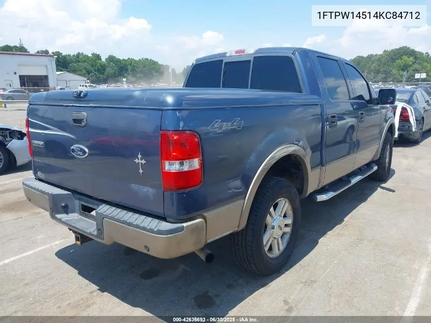 2004 Ford F-150 Fx4/Lariat/Xlt VIN: 1FTPW14514KC84712 Lot: 42636693