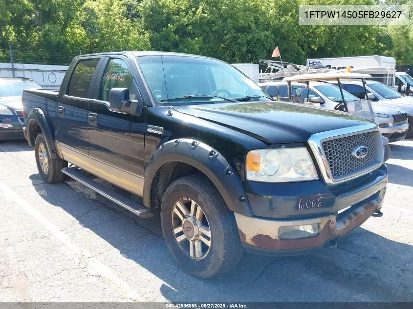 2005 Ford F-150 Fx4/Lariat/Xlt VIN: 1FTPW14505FB29627 Lot: 42586066