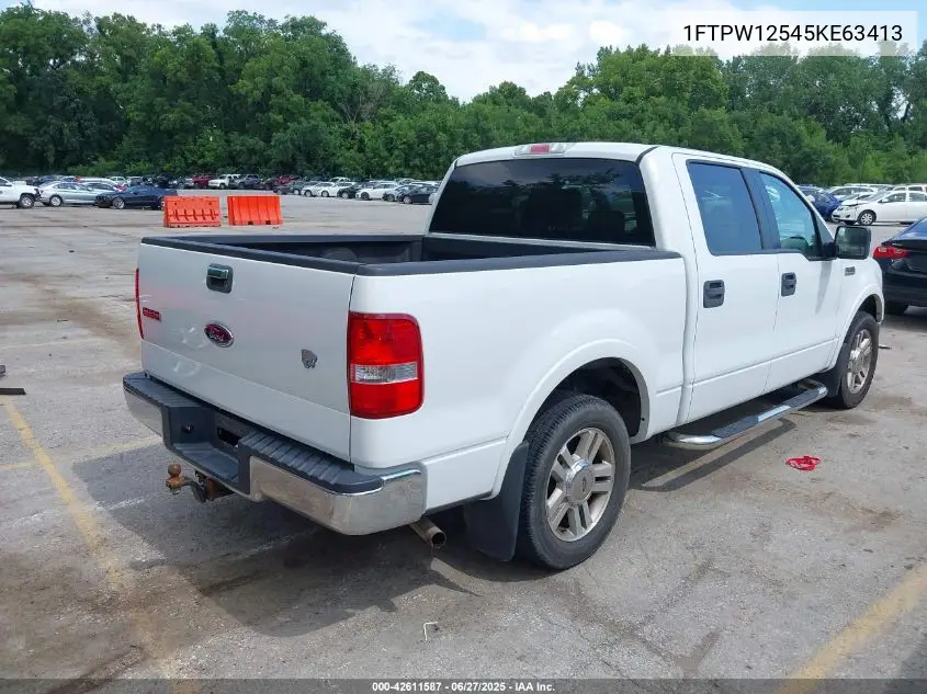 2005 Ford F-150 Lariat/Xlt VIN: 1FTPW12545KE63413 Lot: 42611587