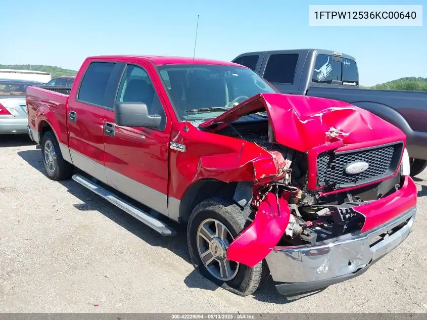 2006 Ford F-150 Lariat/Xlt VIN: 1FTPW12536KC00640 Lot: 42229094