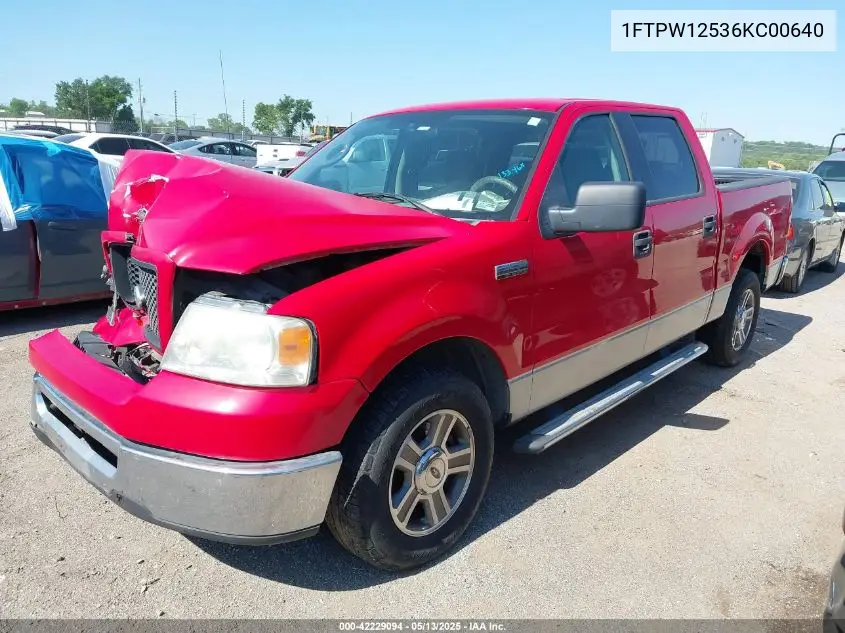 2006 Ford F-150 Lariat/Xlt VIN: 1FTPW12536KC00640 Lot: 42229094