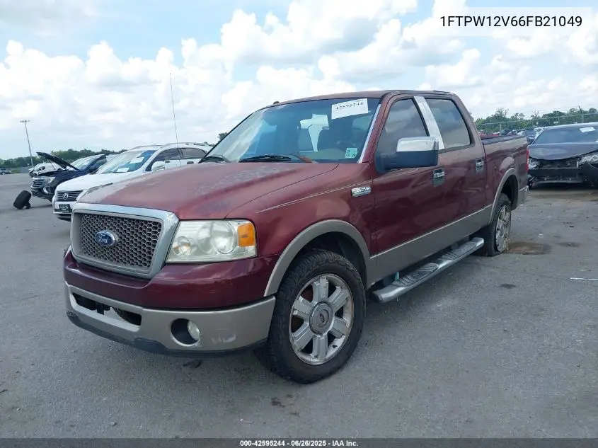 2006 Ford F-150 Lariat/Xlt VIN: 1FTPW12V66FB21049 Lot: 42595244