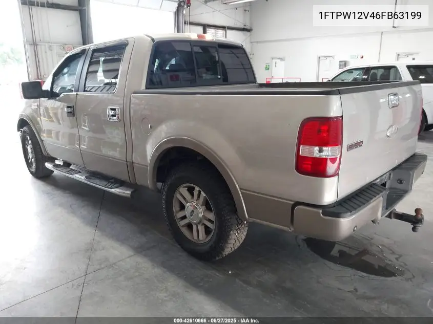 2006 Ford F-150 Lariat/Xlt VIN: 1FTPW12V46FB63199 Lot: 42610666