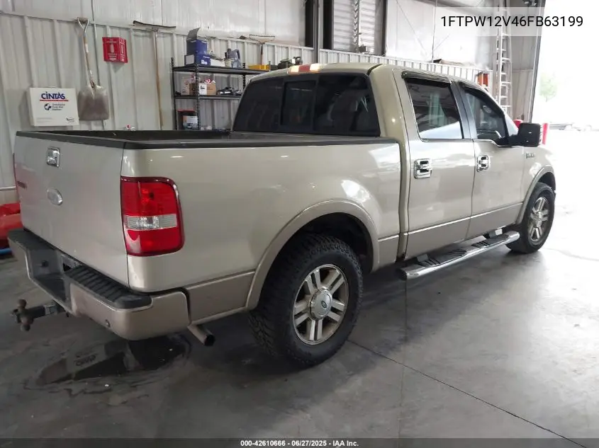 2006 Ford F-150 Lariat/Xlt VIN: 1FTPW12V46FB63199 Lot: 42610666