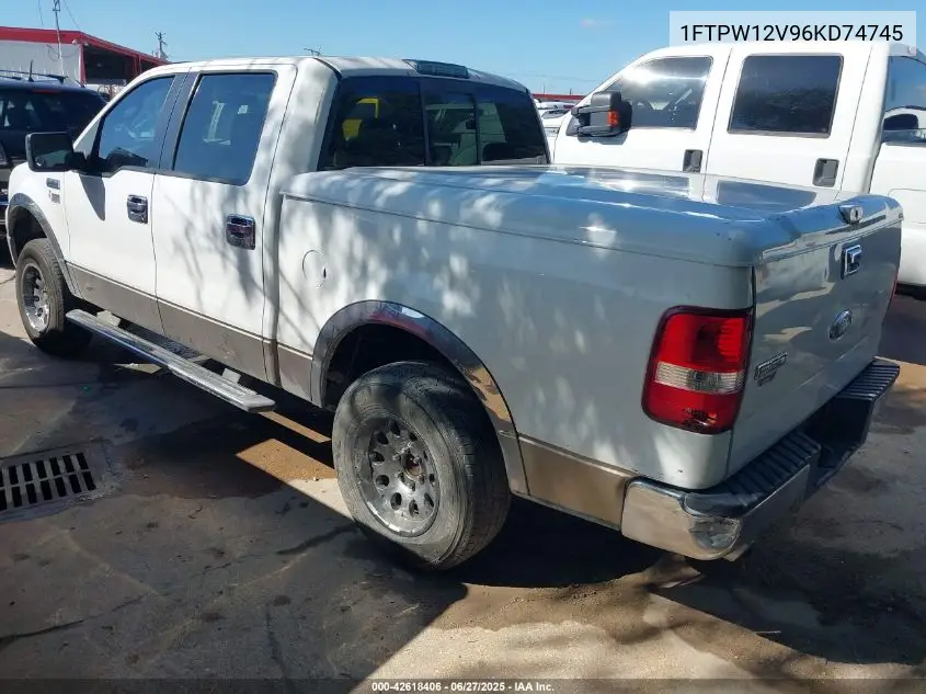 2006 Ford F-150 Lariat/Xlt VIN: 1FTPW12V96KD74745 Lot: 42618406