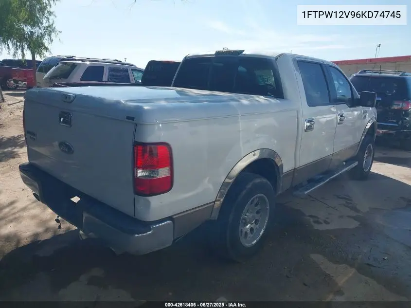 2006 Ford F-150 Lariat/Xlt VIN: 1FTPW12V96KD74745 Lot: 42618406