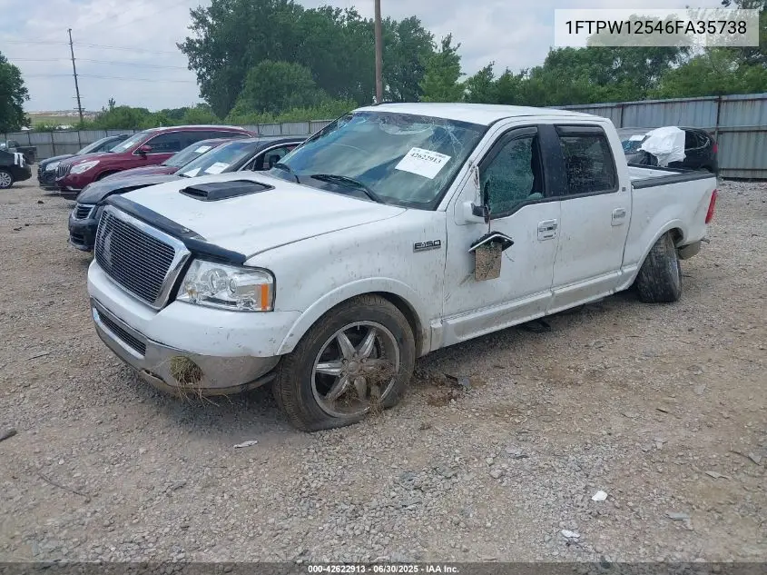 2006 Ford F-150 Lariat/Xlt VIN: 1FTPW12546FA35738 Lot: 42622913