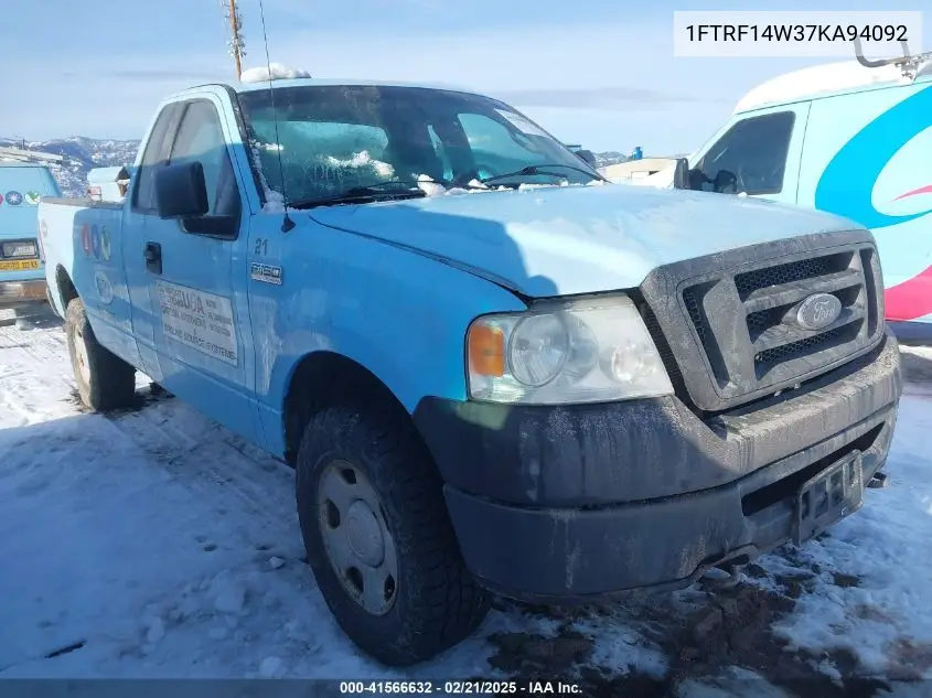 2007 Ford F-150 Stx/Xl/Xlt VIN: 1FTRF14W37KA94092 Lot: 41566632