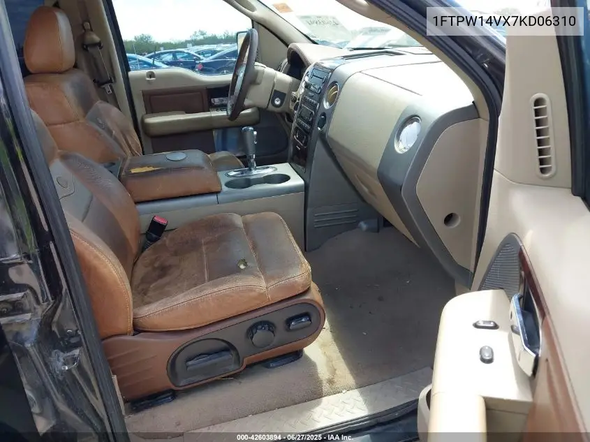 2007 Ford F-150 Fx4/Lariat/Xlt VIN: 1FTPW14VX7KD06310 Lot: 42603894