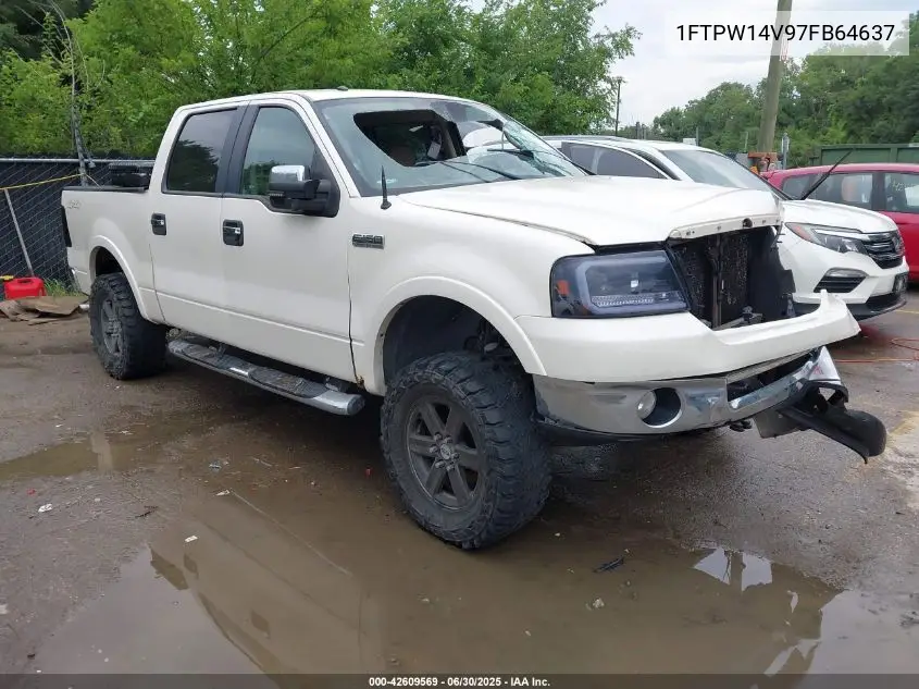 2007 Ford F150 Supercrew VIN: 1FTPW14V97FB64637 Lot: 42609569