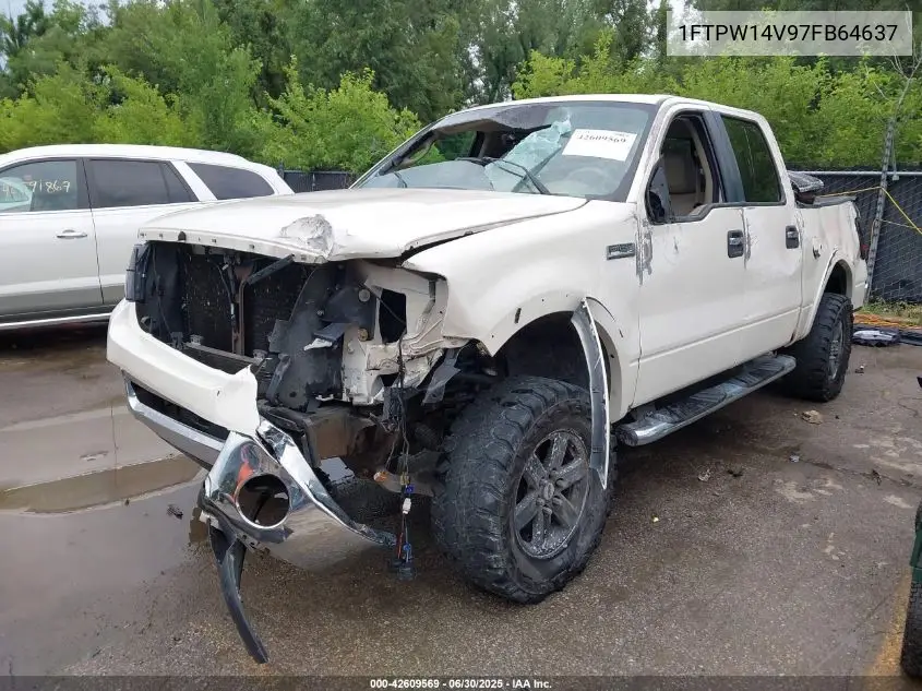 2007 Ford F150 Supercrew VIN: 1FTPW14V97FB64637 Lot: 42609569