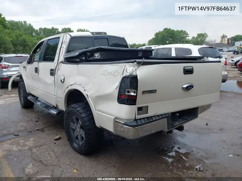 2007 Ford F150 Supercrew VIN: 1FTPW14V97FB64637 Lot: 42609569