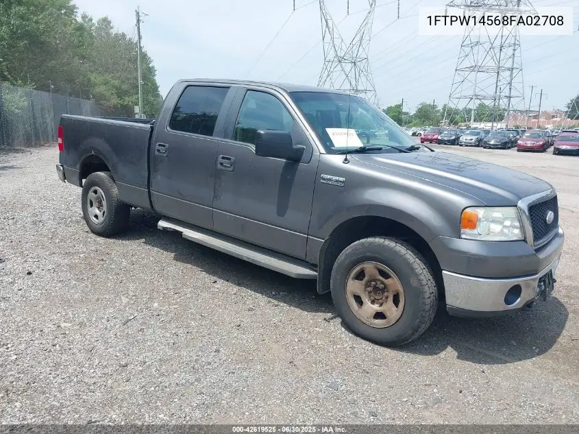 2008 Ford F-150 60Th Anniversary/Fx4/King Ranch/Lariat/Limited/Xlt VIN: 1FTPW14568FA02708 Lot: 42619525
