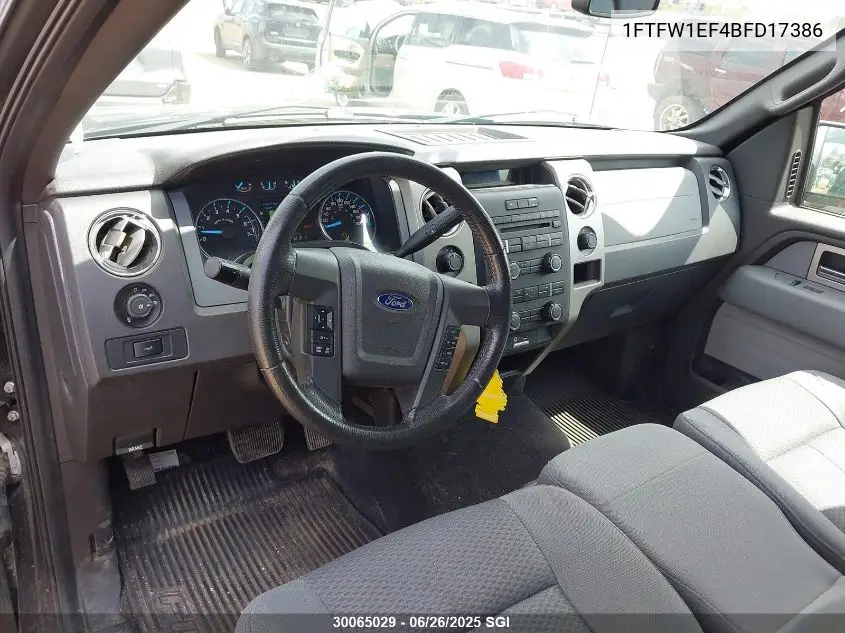 2011 Ford F150 Supercrew VIN: 1FTFW1EF4BFD17386 Lot: 30065029