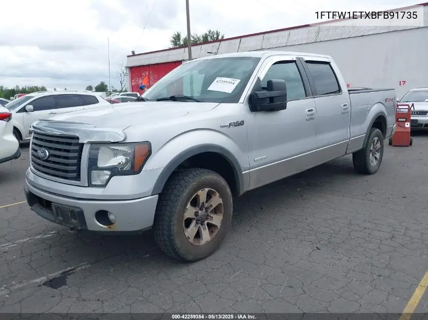 2011 Ford F-150 Fx4 VIN: 1FTFW1ETXBFB91735 Lot: 42259354