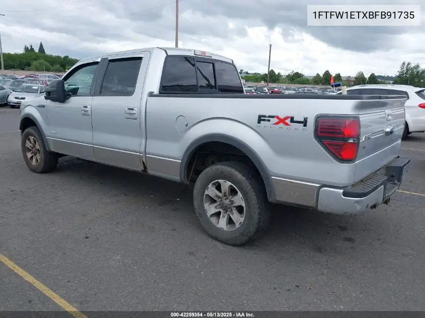 2011 Ford F-150 Fx4 VIN: 1FTFW1ETXBFB91735 Lot: 42259354