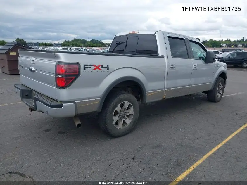 2011 Ford F-150 Fx4 VIN: 1FTFW1ETXBFB91735 Lot: 42259354