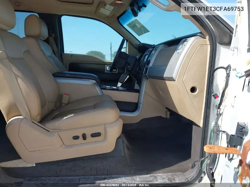 2012 Ford F-150 Lariat VIN: 1FTFW1ET3CFA69753 Lot: 42226882
