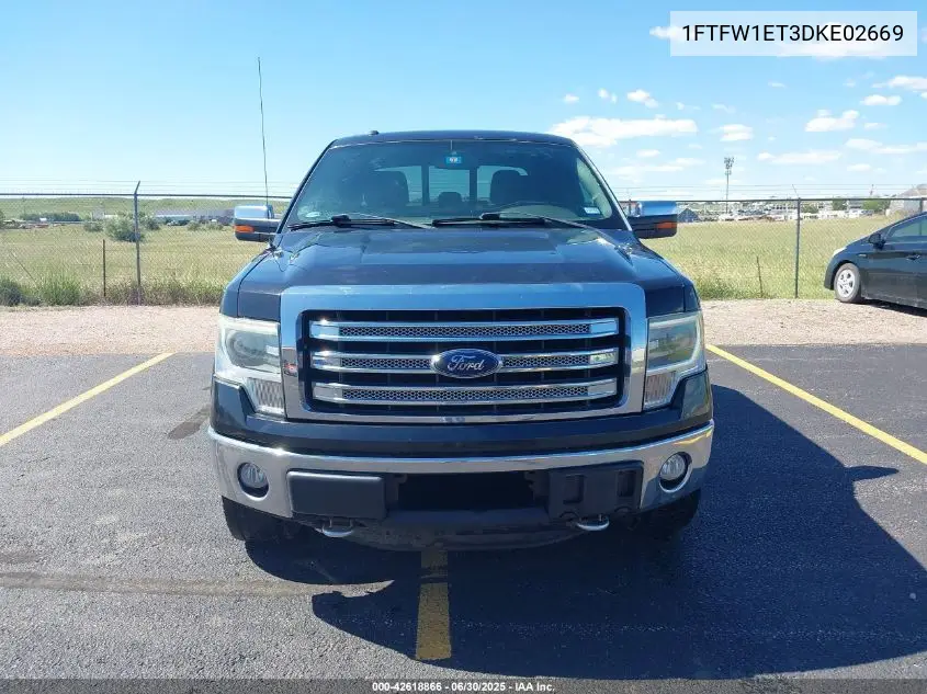 2013 Ford F-150 Lariat VIN: 1FTFW1ET3DKE02669 Lot: 42618866