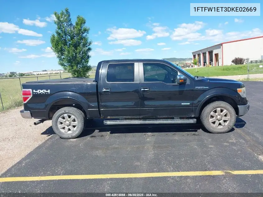 2013 Ford F-150 Lariat VIN: 1FTFW1ET3DKE02669 Lot: 42618866