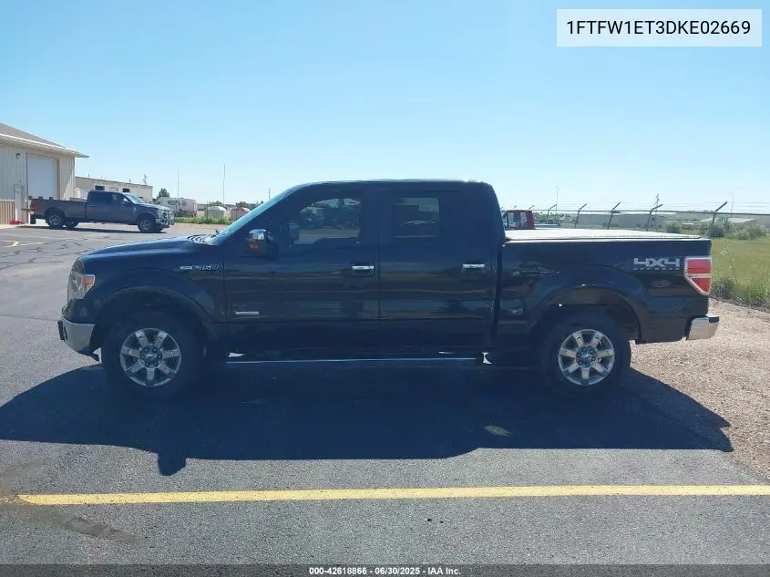 2013 Ford F-150 Lariat VIN: 1FTFW1ET3DKE02669 Lot: 42618866