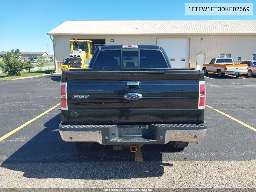 2013 Ford F-150 Lariat VIN: 1FTFW1ET3DKE02669 Lot: 42618866
