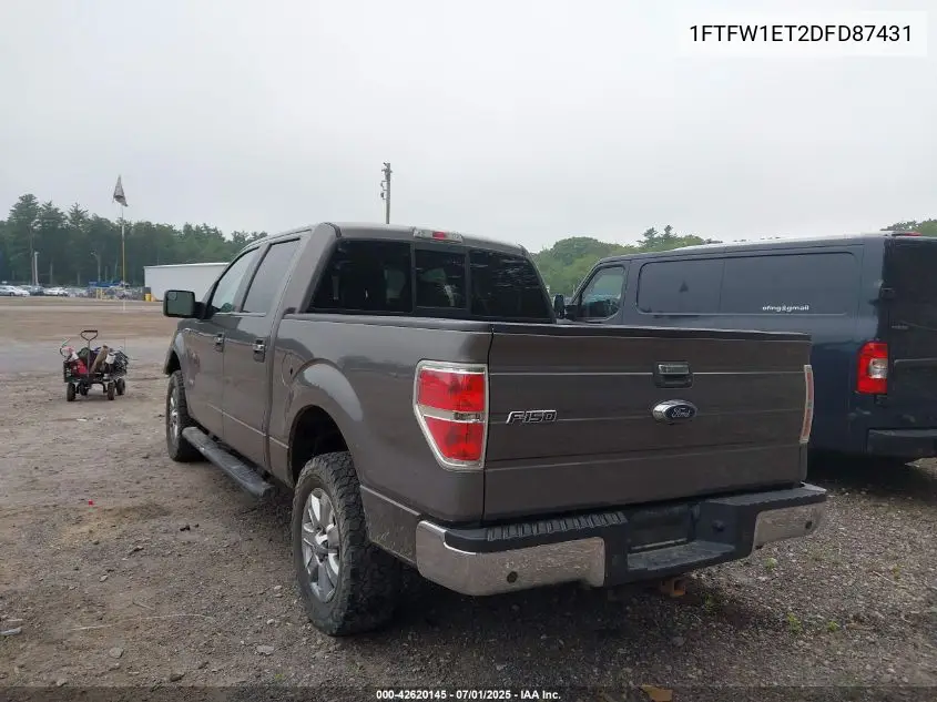 2013 Ford F150 Xlt VIN: 1FTFW1ET2DFD87431 Lot: 42620145