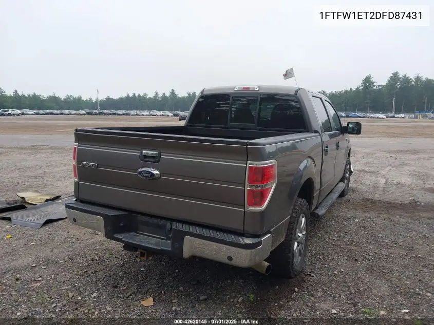 2013 Ford F150 Xlt VIN: 1FTFW1ET2DFD87431 Lot: 42620145