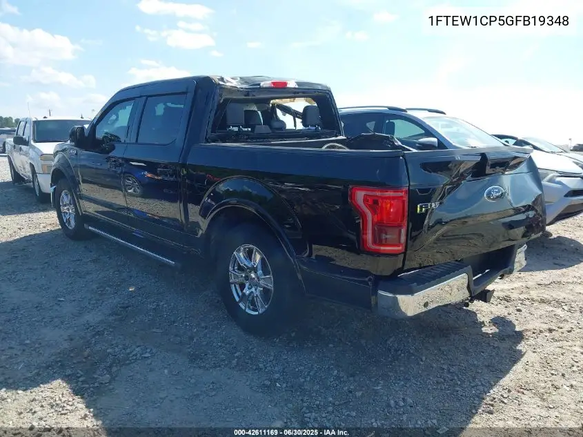 2016 Ford F-150 Lariat VIN: 1FTEW1CP5GFB19348 Lot: 42611169