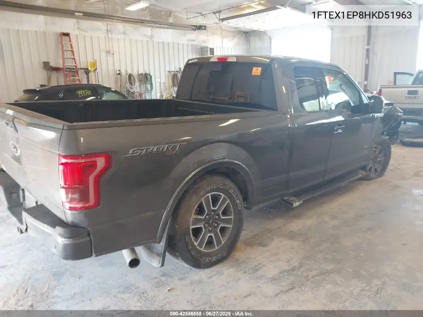 2017 Ford F-150 Lariat VIN: 1FTEX1EP8HKD51963 Lot: 42586558